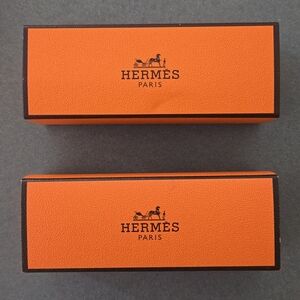 New never used HERMÈS BOX  lipstick box case... 2x Hermès Paris orange box mini